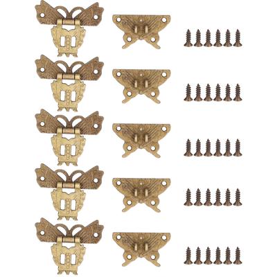 5 Stück Gehäuse-Haken im Vintage-Stil Exquisites Muster Dekoratives Metallschloss mit Schrauben für Holz Schmuck Geschenkboxen Koffer