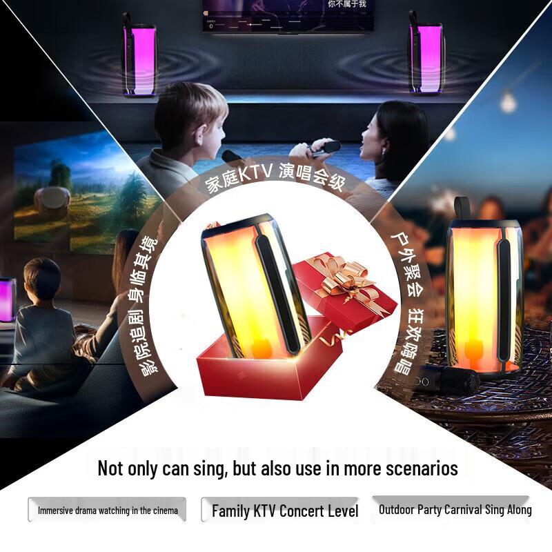 Newmine M18 Portable KTV Bluetooth Speaker with Dual Microphones CN plug (adapter included)