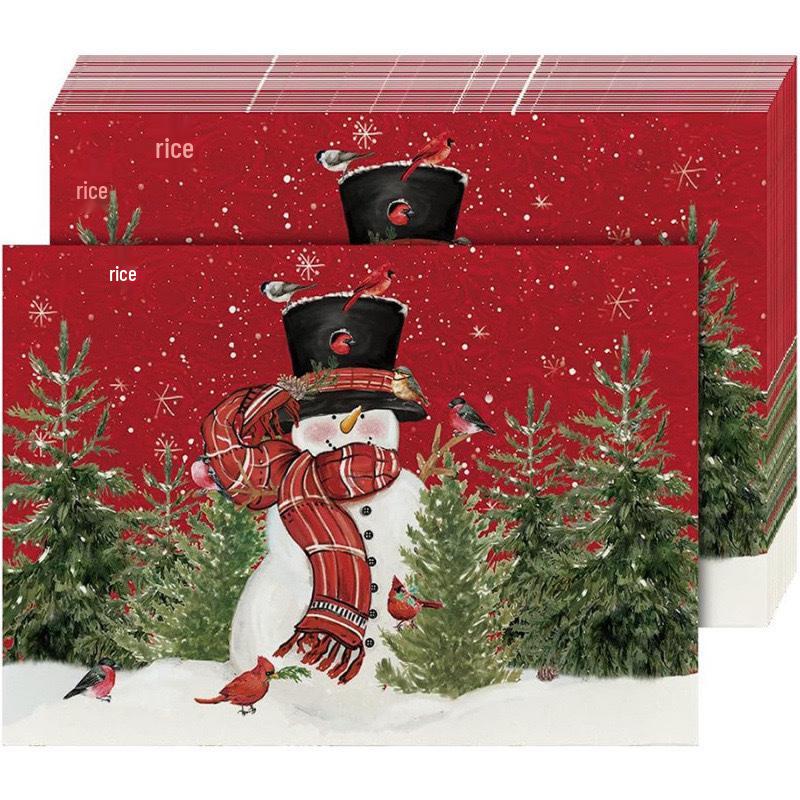 Cross-Border Bestseller Christmas Linen Placemat - Festive Letters & Colors for Restaurant Decoration