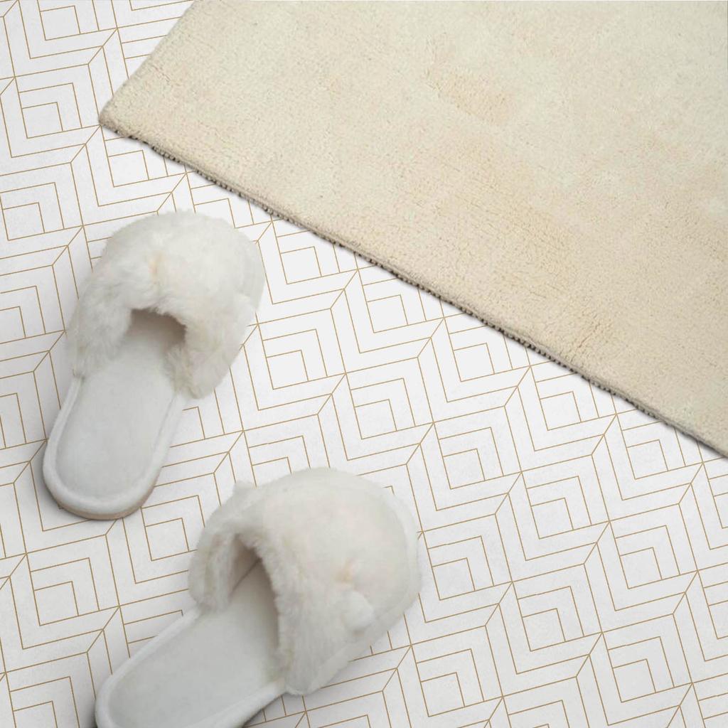 Package of Vinyl Tiles with Motif for Kitchen Living Room Geometric Pattern In Rhombuses 6X60X30 Cm