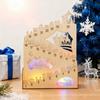 Yousheng Nativity Advent Calendar Rustic Wooden Christmas Countdown Calendar Light-Up Tabletop Xmas Centerpiece for Cabinet Desk Shelf Mantel