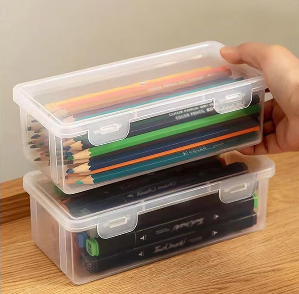 Transparent Pencil Case Box Pencil Box Multi-function Stationery Organizer School Supplies For Office Pen Box Kits Sacs Pen Case