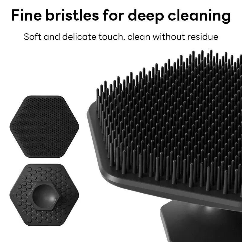 Silicone Polygonal Facial Cleansing Brush, Men's Beard Brush, Deep Cleansing Pores And Exfoliating Facial Cleansing Brush