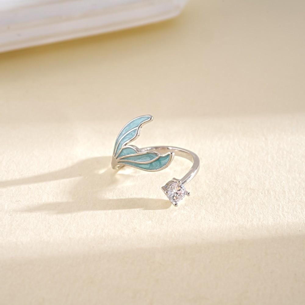 Fishtail Zircon Fishtail Open Ring Y2K Classic Big Plain Ring Geometric Opening Ring  Jewelry Gifts