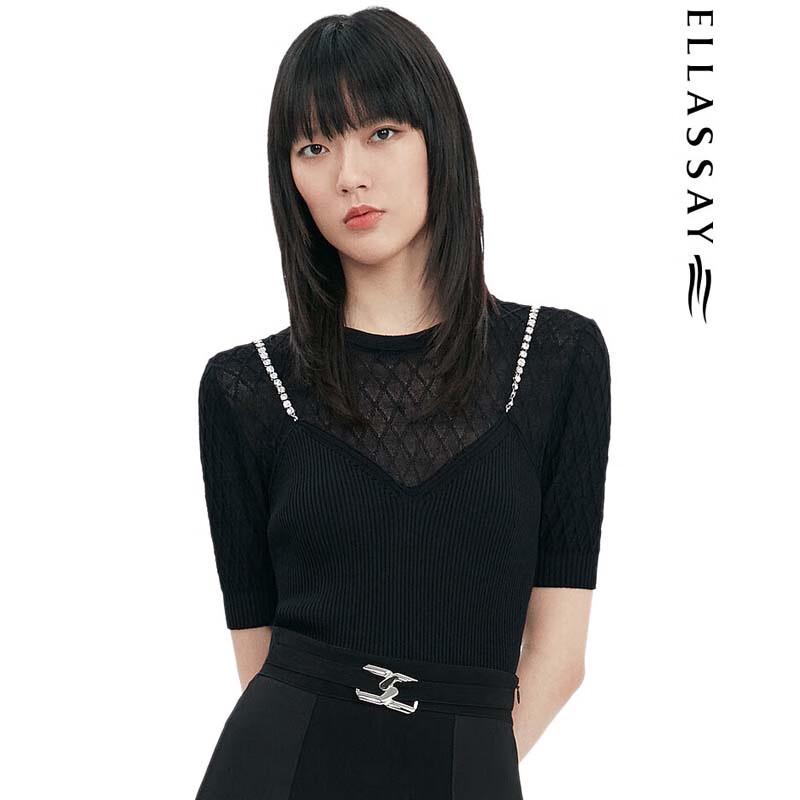 

Женский вязаный топ ELLASSAY с имитацией двух частей XS