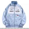 Men Women Motorcycle Riding Jacket Windproof Casual Baseball Style Embroidered Outerwear