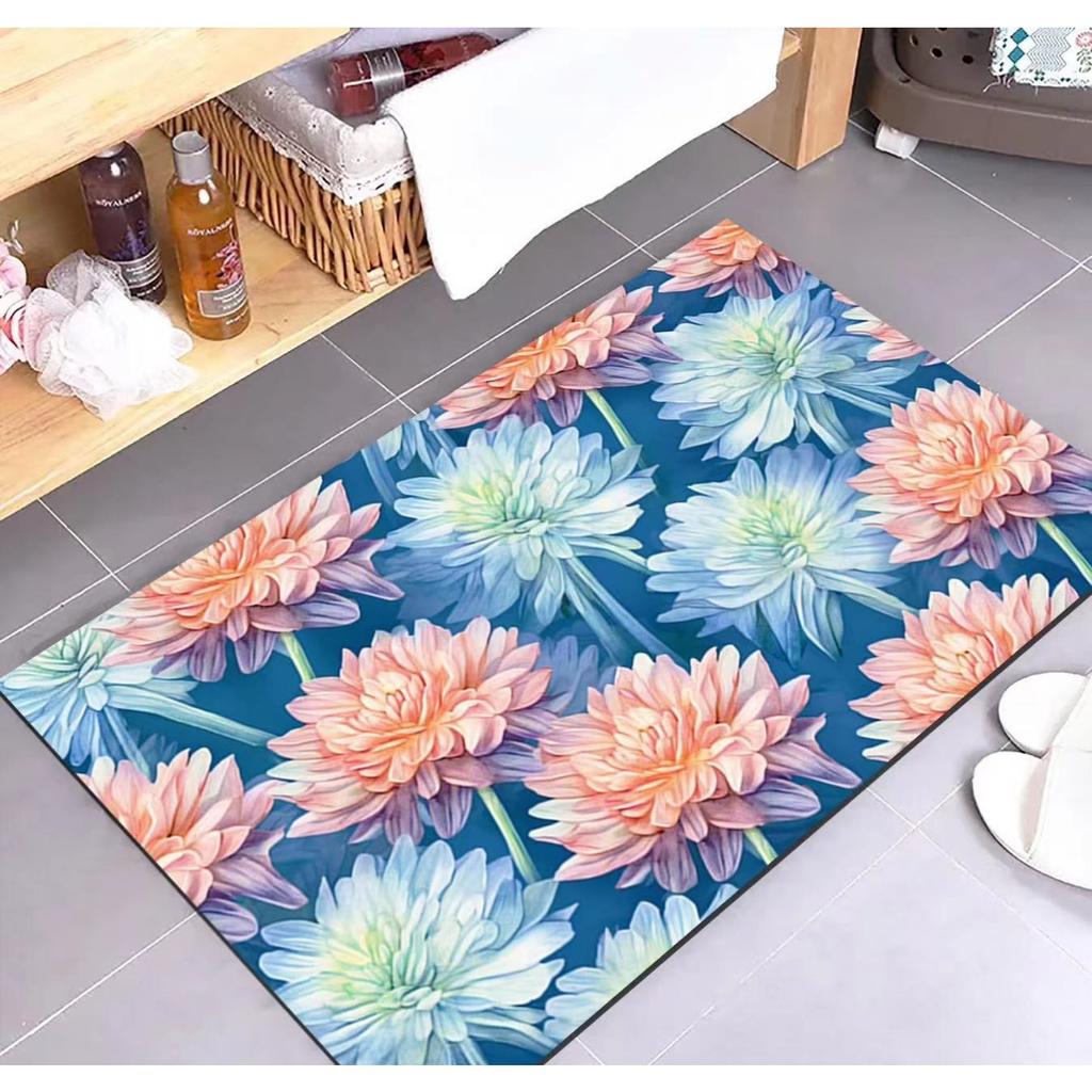 Diatom Printing Bathroom Thickening Mat Bath Non-slip Carpets In Wash Basin Bathtub Side Floor Rug Shower Room Doormat Memory Foam 3D Pad