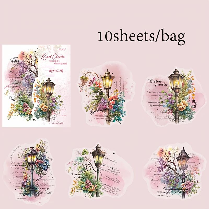Mr Paper, 10sheets/bag Field Chapter series watercolour stained landscape collage stickers stickers kawaii stationery supplies