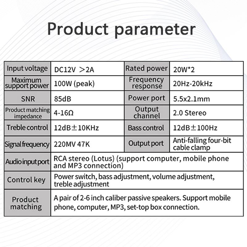 Audio Leistungsverstärker Tragbarer Schallverstärker Lautsprecherverstärker Kompakte Größe Audio Leistungsverstärker