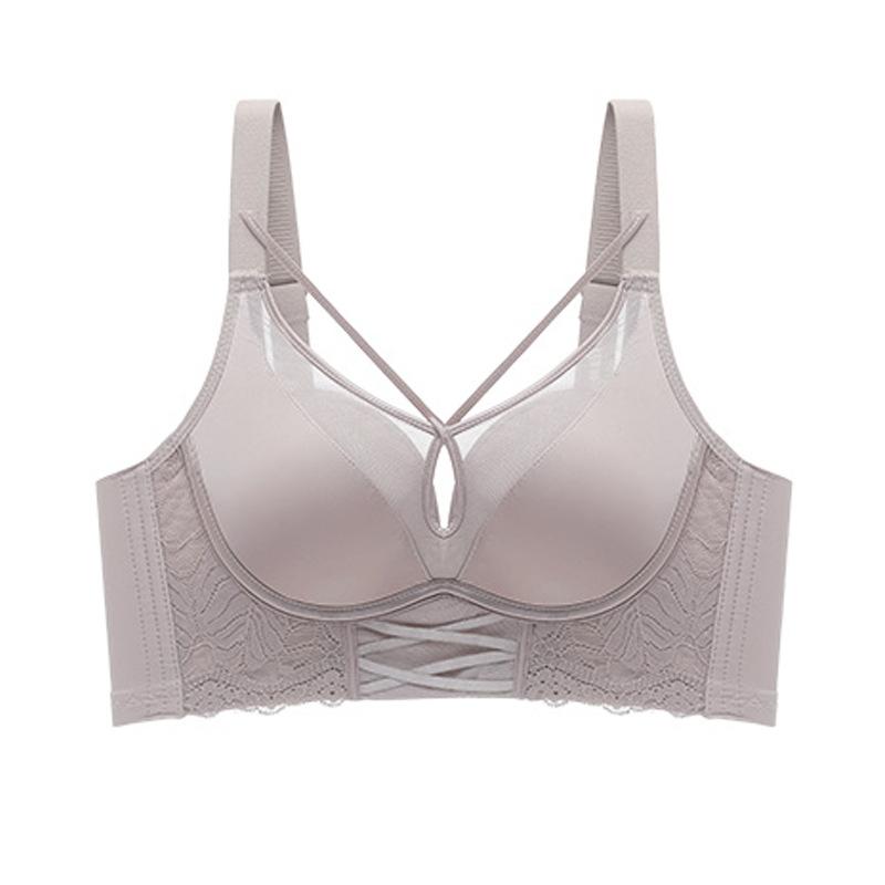 Trace Noblewoman Latex Bra Women's Non-steel Ring French Satin Lace Sexy Bra