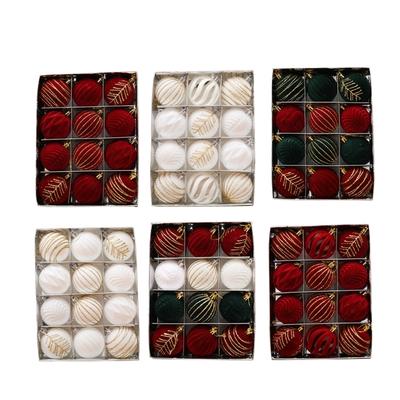 12 pezzi di decorazioni per l'albero di Natale in velluto, palline colorate dipinte, decorazioni festive per la casa e il matrimonio