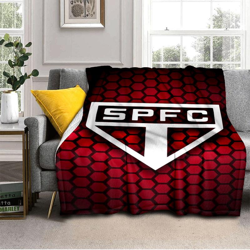 Pau-lo Fc Emblem Printed Throws Blanket Soft Flannel Blankets for Couch Bed Gifts for Men Women Picnic Blanket Christmas Gifts