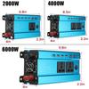 2000/4000/6000W 4USB Inverter Voltage Transformer Converter Solar Inverter DC 12V to AC 220V 50Hz LED Display Inverter+Socket