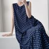 Robe de nuit sans manches en coton et soie pour femme, été, idyllique, ample, grande taille, peut être portée dehors, jupe fishtail en coton artificiel à fleurs