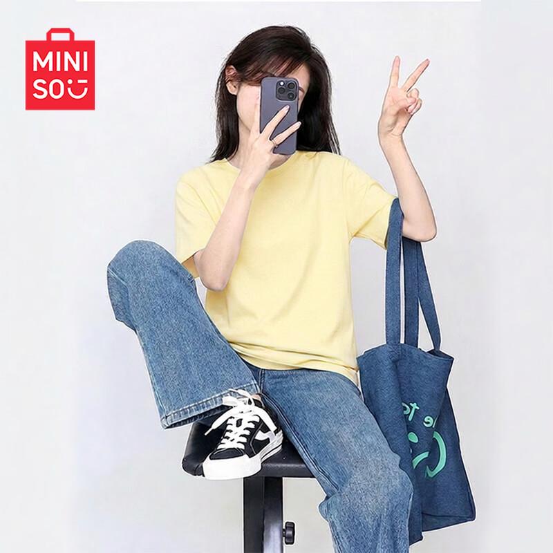 MINISO Women's Pure Cotton Short Sleeve T-shirt