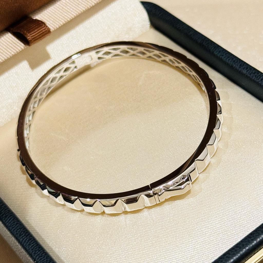 New Vintage 100% Pure 925 Sterling Silver Bangles Smooth Surface Ice Cubes Shape Bracelet For Women Luxury Fine Jewelry