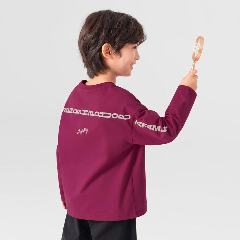 Boys' Raglan Sleeve Letter Print Pure Cotton Long Sleeve T-Shirt