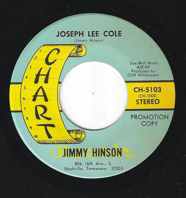 

7inch Record JIMMY HINSON Joseph Lee Cole CH5103 Chart Records 1970 US CountryFolk Used