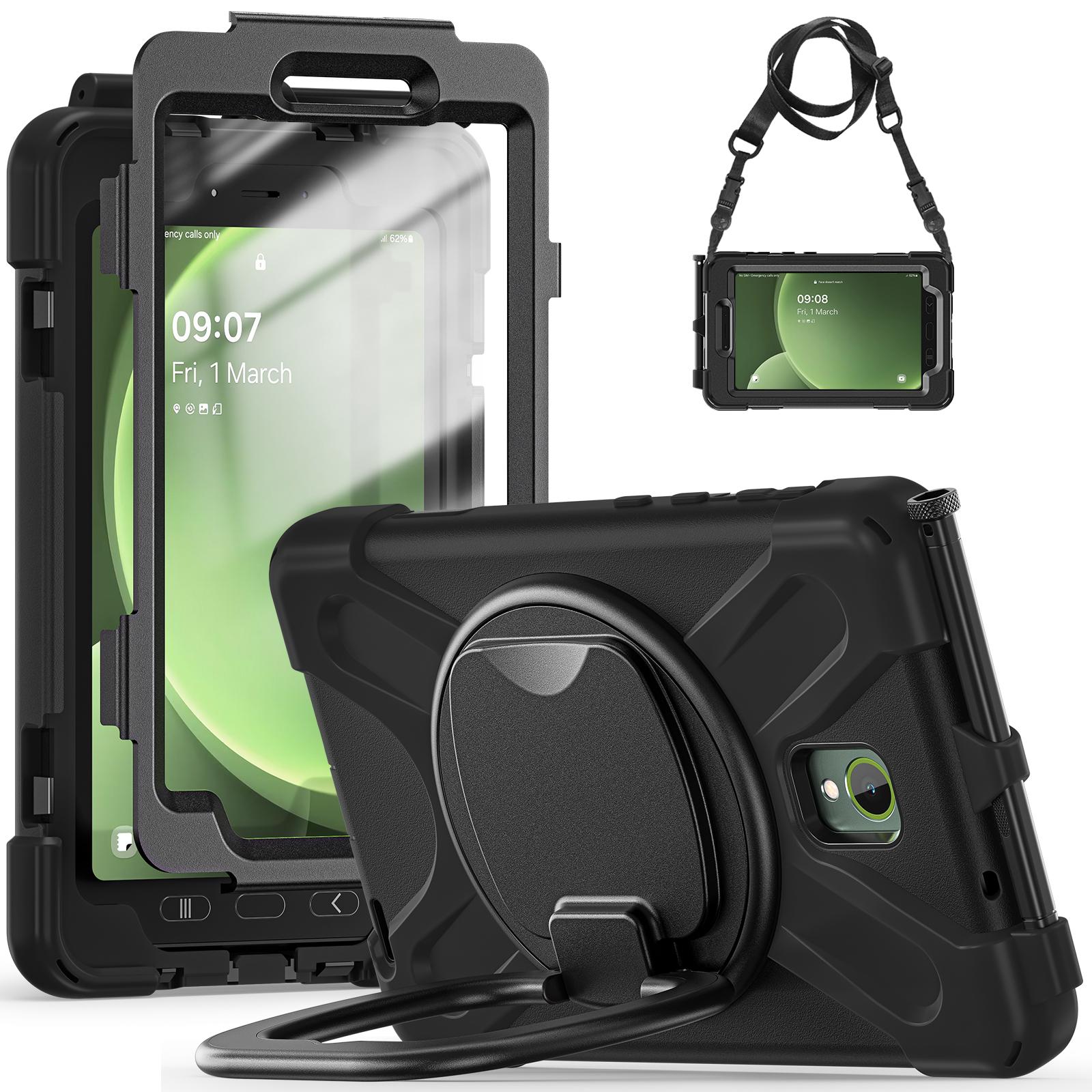 

For Samsung Galaxy Tab Active5 SM-X300 Case Kickstand Rugged Tablet Cover with Shoulder Strap Pink
