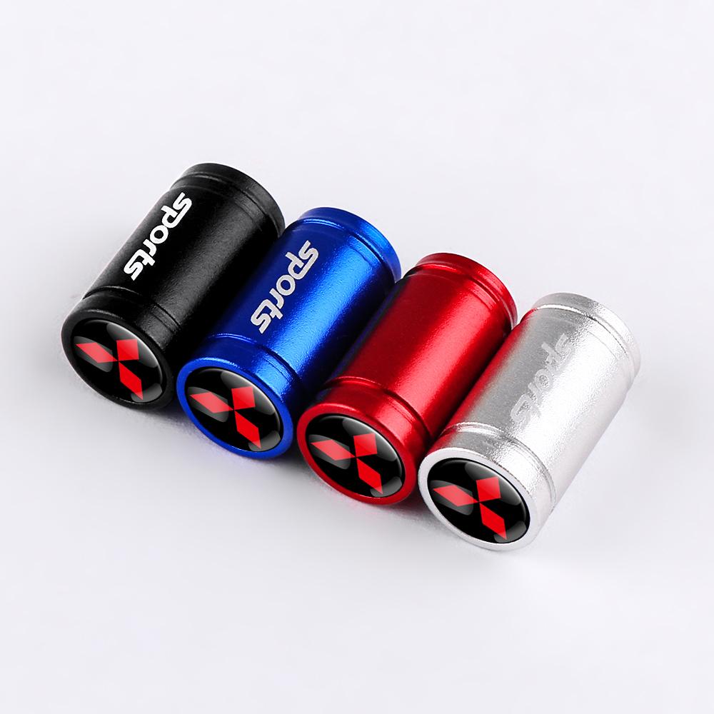 4Pcs Car Tire Wheel Valve Caps Cover Auto Decoration Accessories For Mitsubishi Ralliart ASX Pajero Fastener Converter Eclipse 9