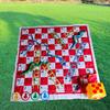 Portable PVC Snake Ladder Chessboard Game Mat with Dice - 129.54x129.54 Cm Outdoor Travel Board Game for Family Camping, Picnics