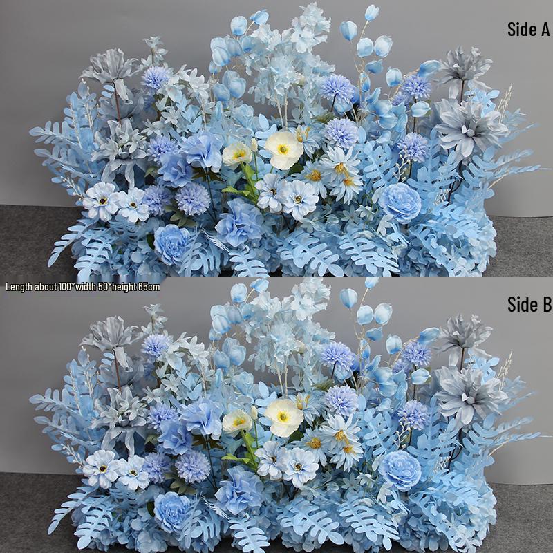 Wedding Aisle Blue Artificial Flower Row Decoration