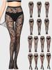 Womens Fishnet Sexy Stockings European and American Thigh High Nonslip Pantyhose Overknee Black Lace Mesh Stretch Stocking