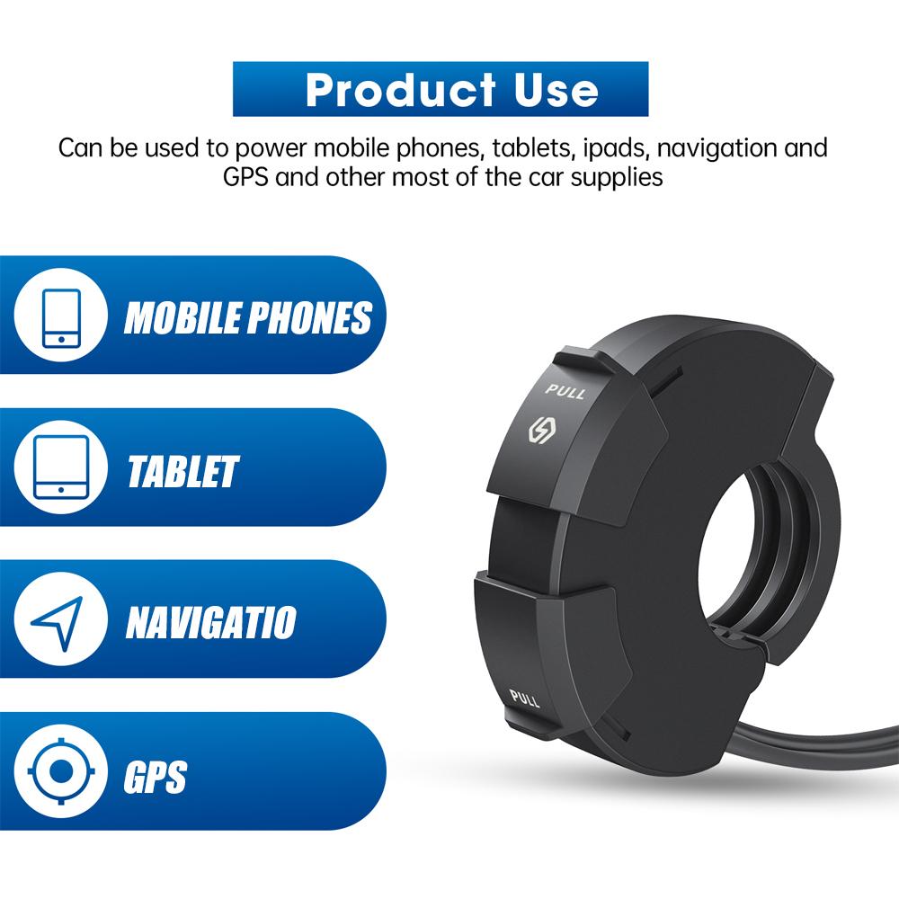 12v New Motorcycle Usb Fast Charger Waterproof Socket With Type C Cell Phone Port Power Outlet Mobile Chargers Plug For Moto