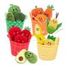 Baby Soft Toy with Plush Fruit Vegetable Shapes for Sorting Color Enhancing Cognitive Development Safe Washable Fabric