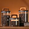 Holzdeckel Glasbehälter Luftdichter Behälter Lebensmittelbehälter Tee Kaffee Bohnen Küchenaufbewahrungsflaschen Glas Versiegelt Gemahlen Süßigkeitenglas