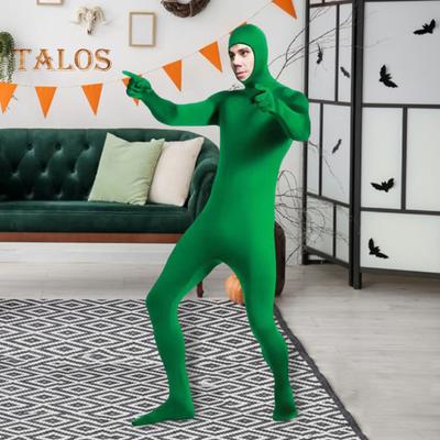 Stage Performance Jumpsuit with Zipper Closure Full Outfit Halloween Carnival Cosplay Custome Skin Tight Jumpsuit Role-Playing Photography Studio