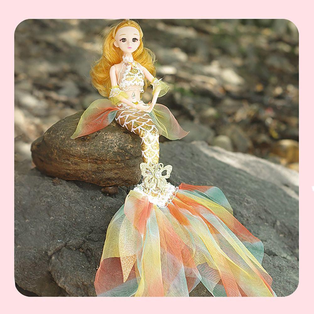11 Movable Joints Mermaid Doll 17.7in Girl Children Toys Princess Doll (with Lights and Music)