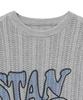 STANDARDERROR 87-Stan190 Country Oversized Color Block Lettering Knit Gray
