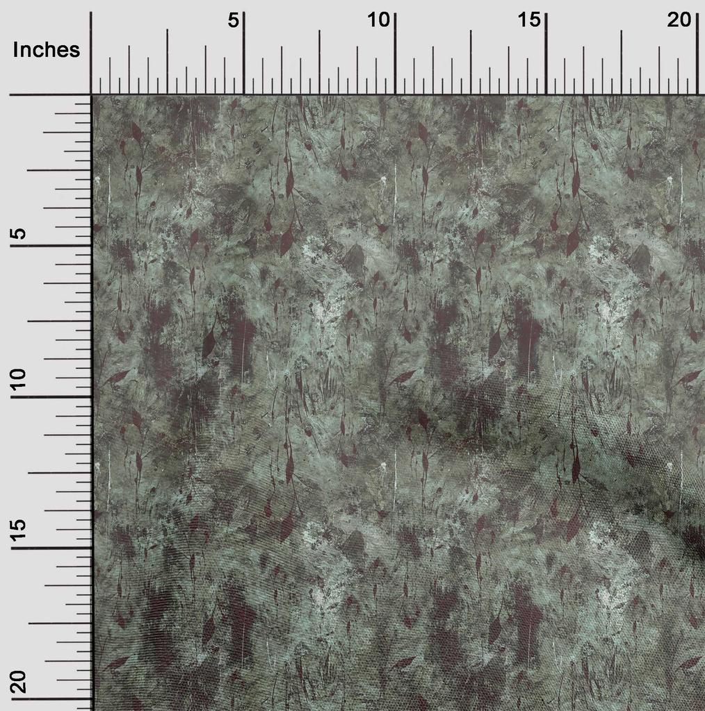 oneOone Cotton Flex Dusty Teal Green Fabric Watercolor Floral Sewing Craft Projects Fabric Prints By Yard 40 Inch