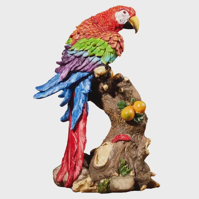 Nordic Pastoral Style Parrot Ornaments - Creative Bird Models for Living Room, Wine Cabinet, TV Stand, and Entryway Decor.