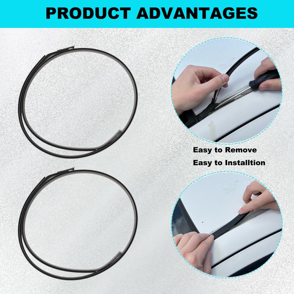 2pcs Right & Left Side Roof Drip Moulding Trim Rubber 755520D082 755510D132 For Toyota Yaris Hatchback 2014 2015 2016 2017 2018