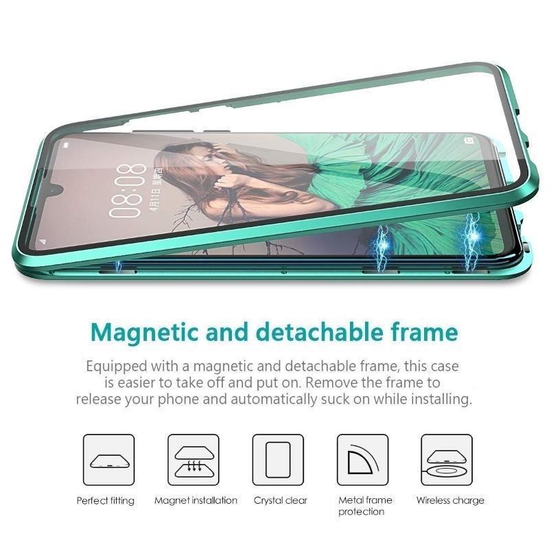360 Magnetic Adsorption Case with Tempered Glass Full Screen Protector Cover for iPhone 14 13 12 11 Pro Max 14 Plus XS MAX XR XS X 8 7 Plus SE2020