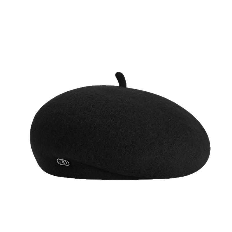 Korean Style Large Head Hat for Women in Autumn and Winter Warm and Fashionable Versatile Wool Beret Korean Style Face Showing Little Painter Hat