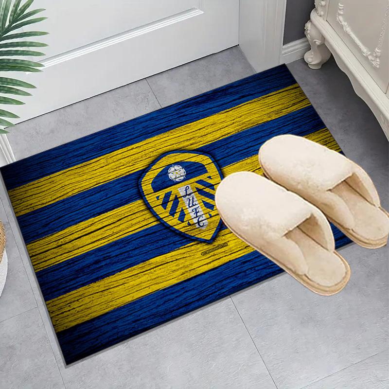 1PC Leeds United Crest Design Rug Game Carpet, Floor Mat for Bedroom Living Room Entryway Rug, Home Decor Idea Gift for Christmas birthday