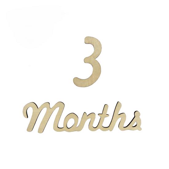 Nordic Baby Milestone Wooden Sign: 1st Year, Full Moon, 100 Days Birthday Photo Props