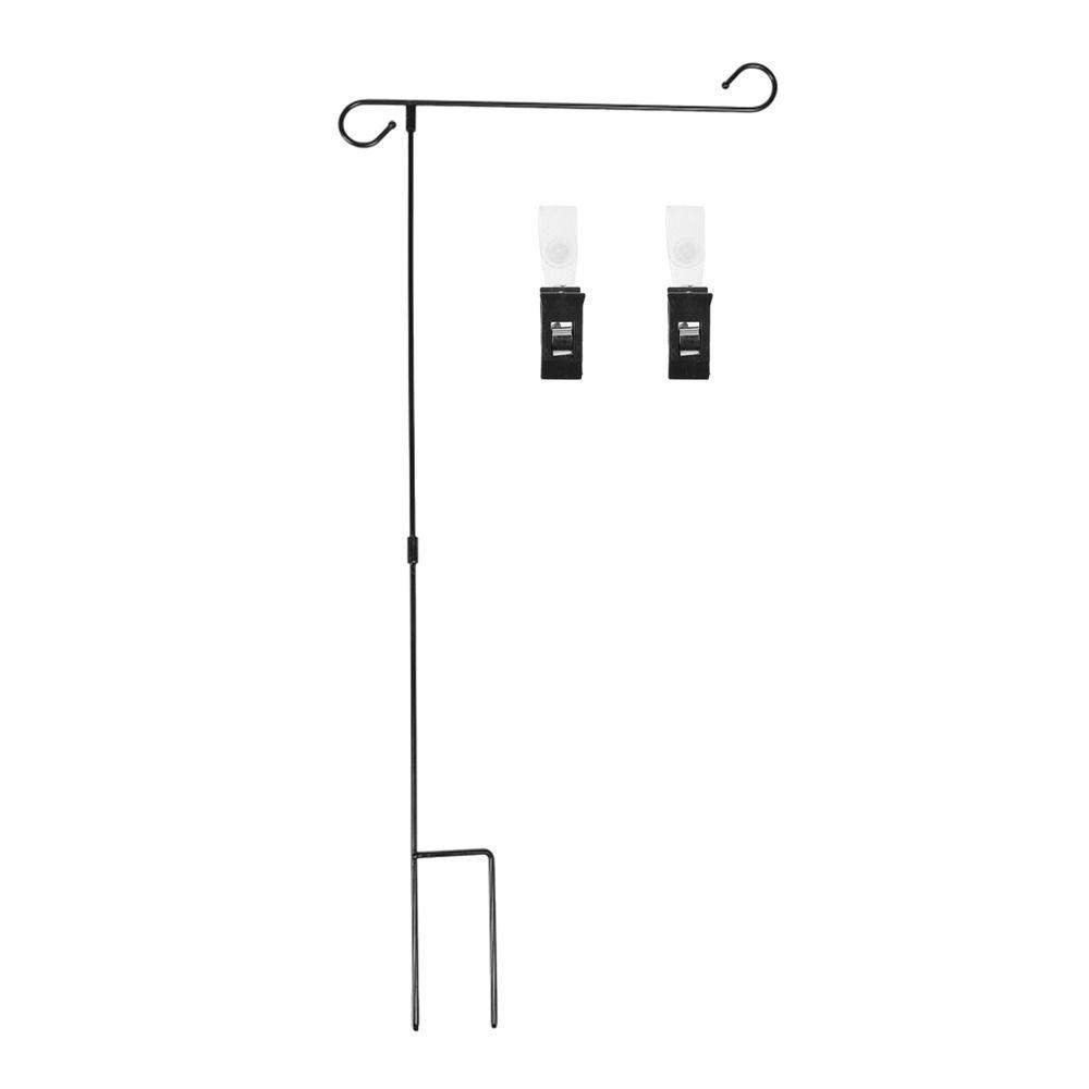 

Weather Proof Garden Flag Pole Holder Detachable Stable Garden Banner Pole Stands Black Garden Flags Stand Outdoor