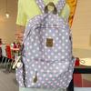 Multicolored Polka Dot Backpack Sweet Student School Bag Cute Lace Trim Rucksack  Daily