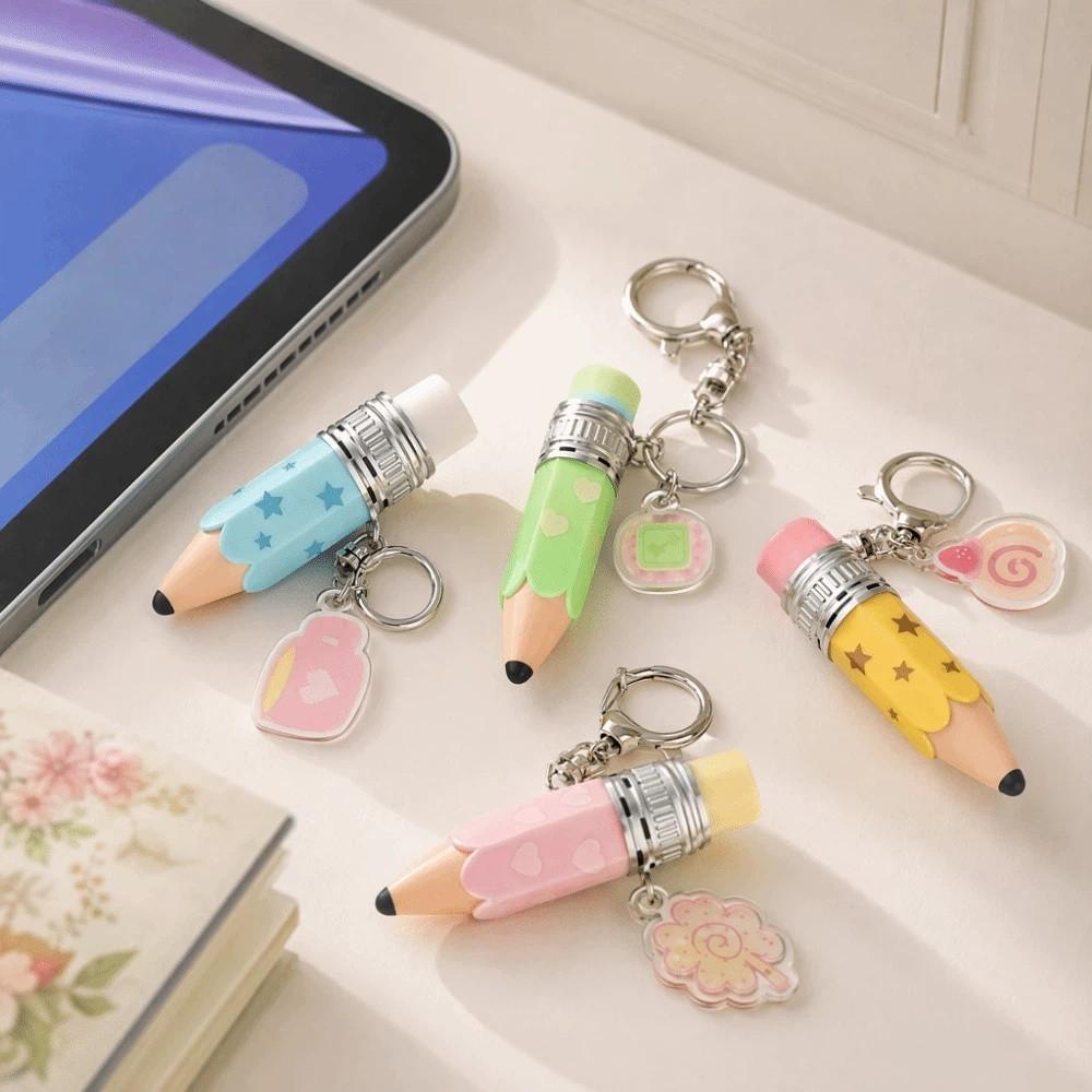 Make Sounds Pencil Shape Fidget Clicker Fingertip Toy Keyboard Keys Pendant Release Pressure