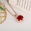 Náhrdelník s přívěskem růže - Elegantní řetízek na svetr pro ženy