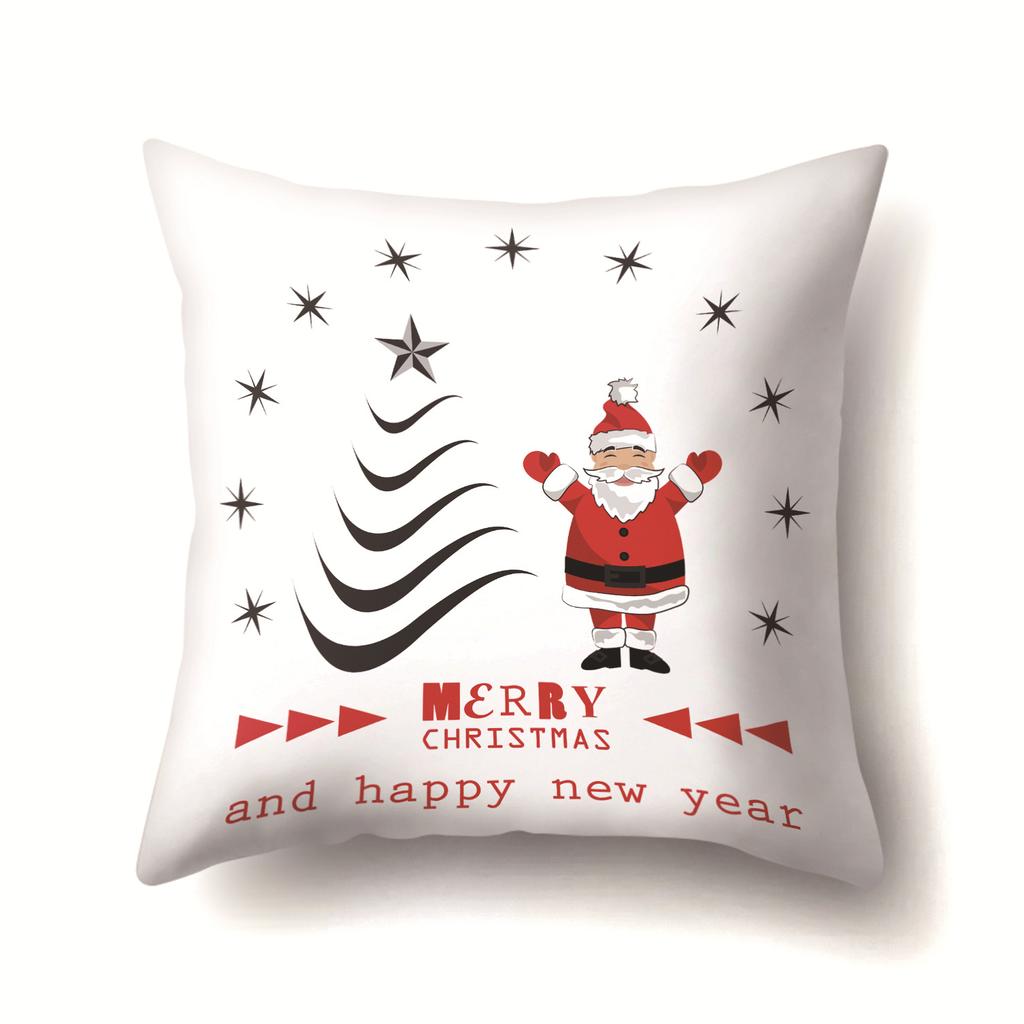 European and American Christmas Santa Claus Christmas Tree Creative Polyester Pillow Case Fashion Home Pillow Case