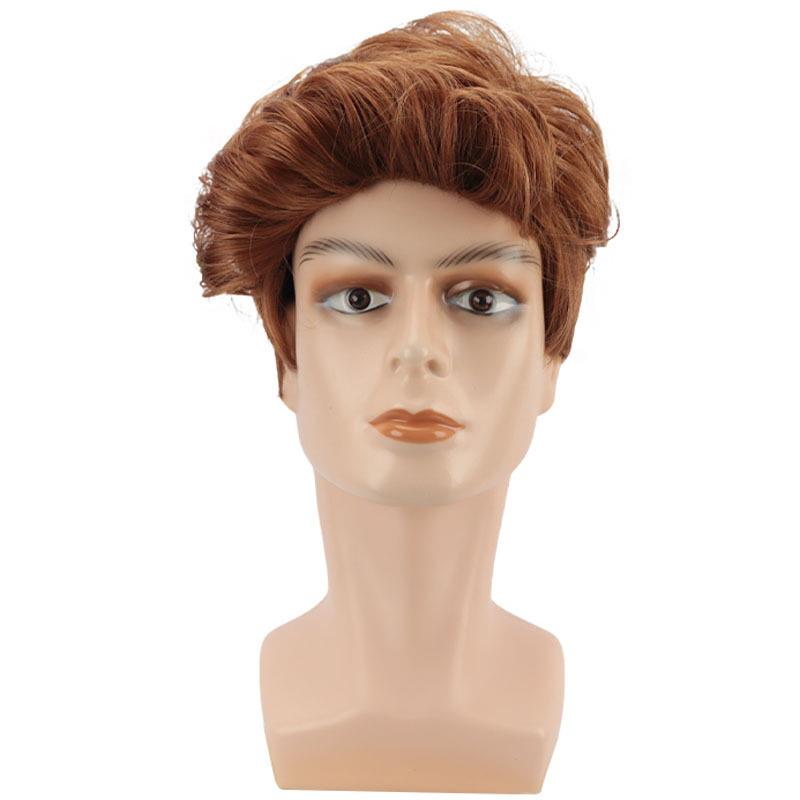 

Синтетический парик для мужчин Афро Беспорядочная Химическая завивка Вьющаяся Стрижка Красивый Крутой Парик с челкой Косплей Карнавальная вечеринка коричневый