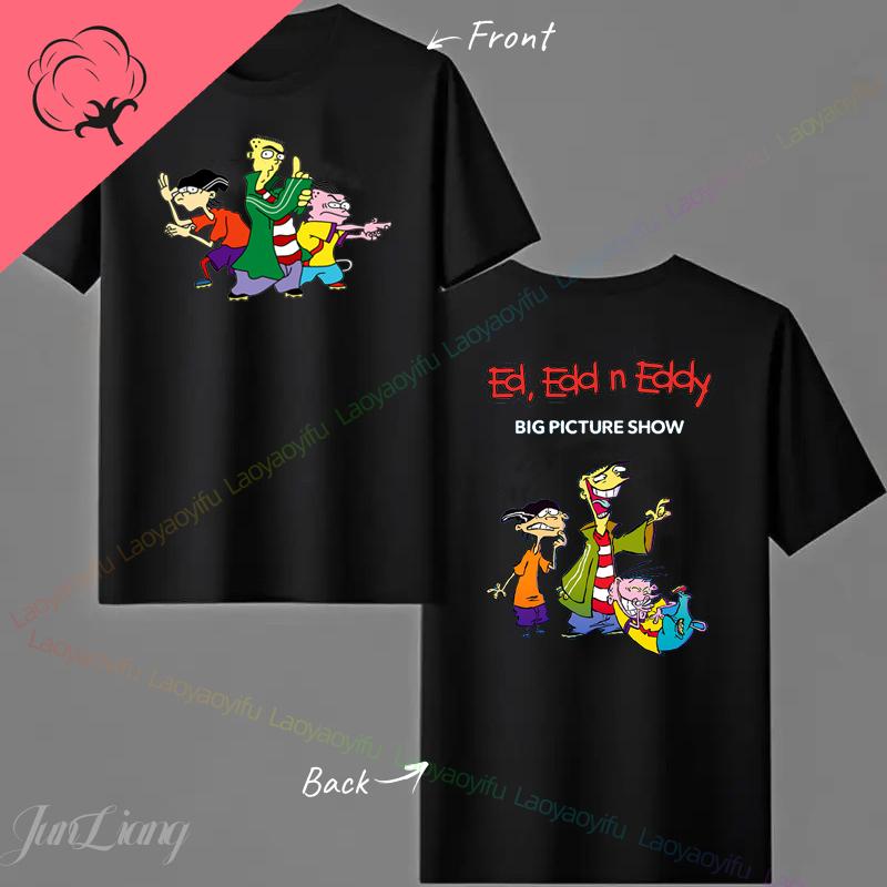 Ed Edd N Eddy Man Woman TShirt Cartoon Network TV Show Hip Hop Mens Tee Shirts Funny Tee Mens Tee Cotton Shirts