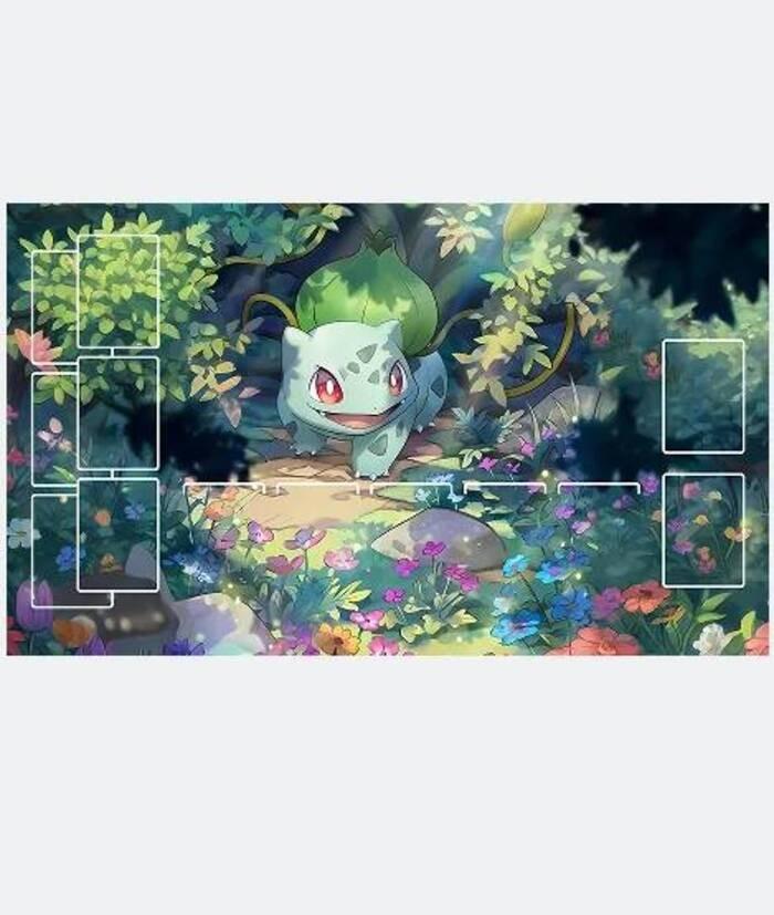 Chibi Dinosaur Mouse Pad Large Desk Mat with Card Layout for TCG Players