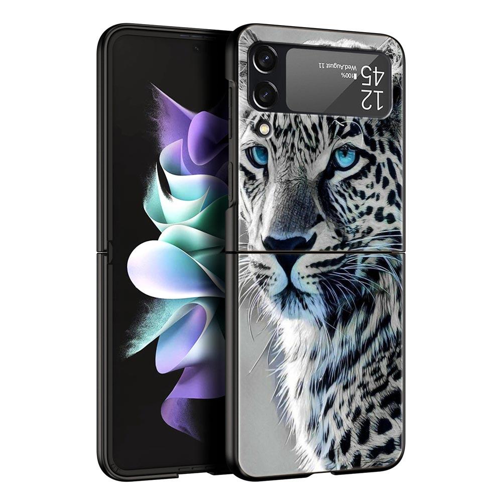 Pouzdro na telefon Z Flip 4 pro Samsung Galaxy Z Flip 3 5G ZFlip3 Flip3 zflip Flip4 Černý pevný kryt PC Tiger Lion Leopard Shell Coque