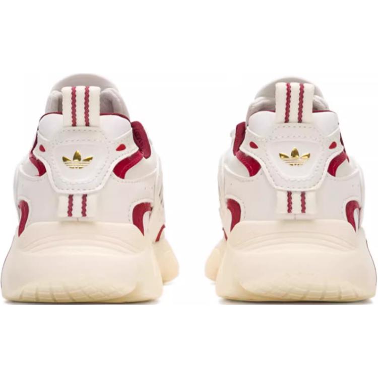 Adidas Originals Ozmillen Comfortable Soft Non-Slip Wear-Resistant Low-Top Casual Shoes Kids Casual Shoes White Red JR8004